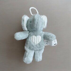 DreamGro Lullaby Travel Soother Hook Plush Grey Elephant Clip Plays Music Toy